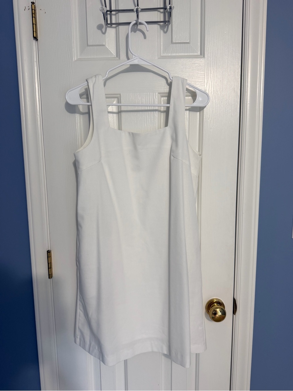 Amazon White Sleeveless Mini Shift Dress